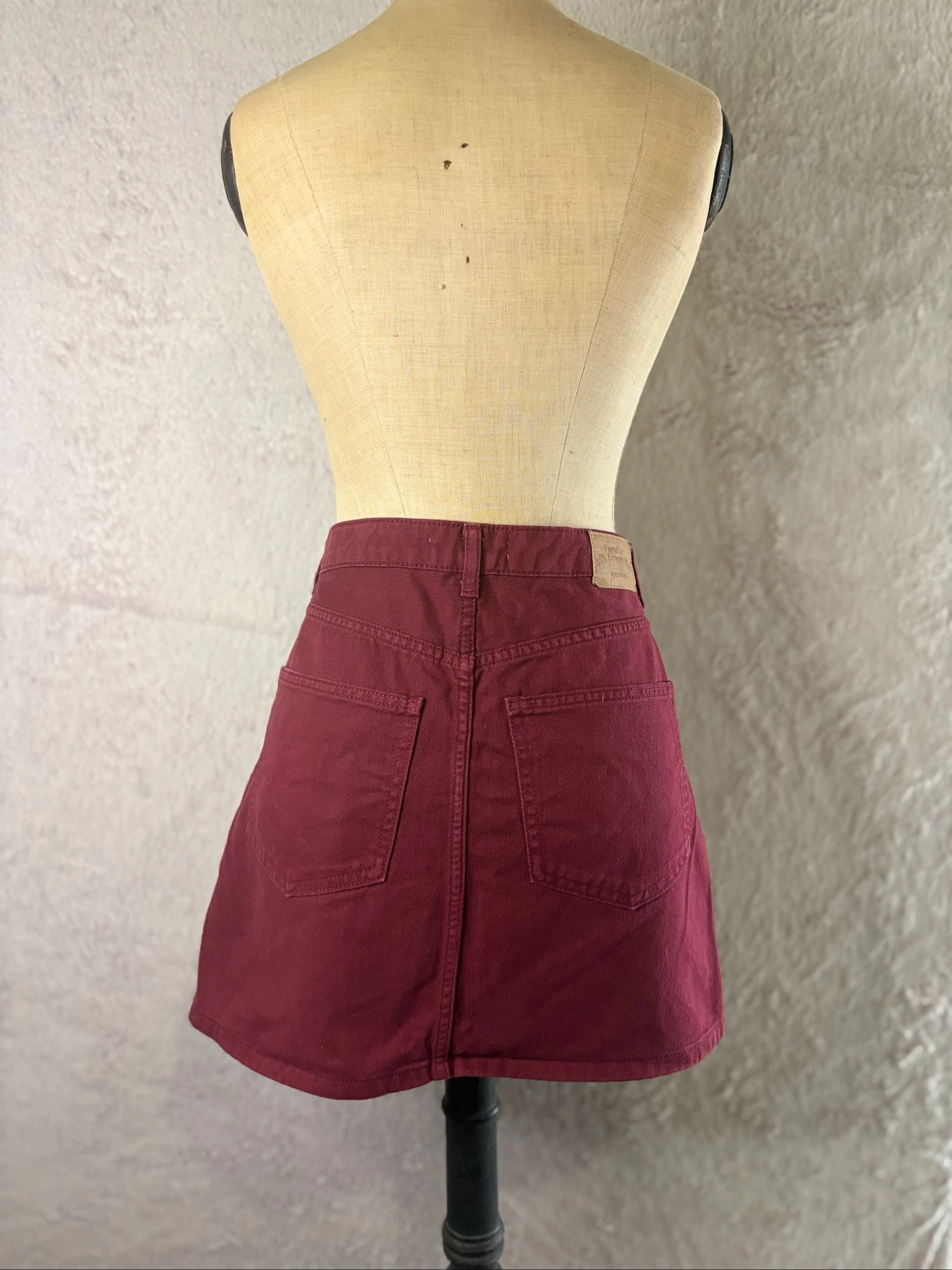 Pull&Bear burgundy denim skirt size 40 – photo 5